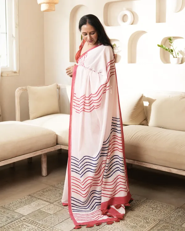 Baby_Pink_Cotton_Waves_H_Block_Printed_Mul_Saree_With_Tassels_For_Women